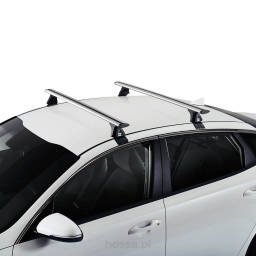 Zdjęcie poglądowe. Bagażnik bazowy CRUZ Airo T. Mocowania do dachu opracowane są do konkretnego modelu samochodu.