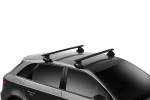 Bagażnik dachowy Seat Leon, 5dr hatchback 2013-->. Bagażnik Thule Evo WingBar 7105-71132-5100, czarne belki 127cm.